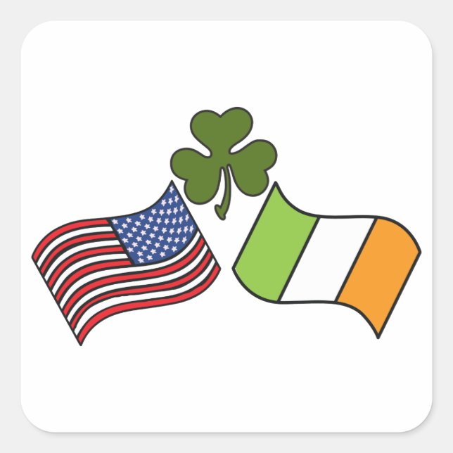 American Irish Flag Square Sticker (Front)