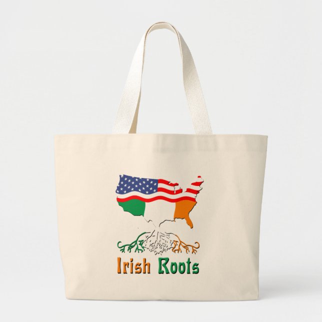 American Irish Roots Large Tote Bag (Front)