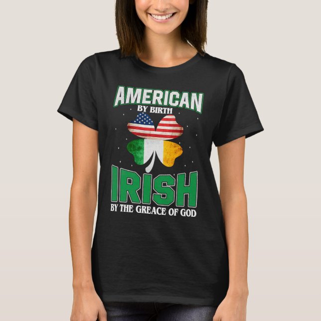 American Irish Shamrock Lucky St Patricks Day Men  T-Shirt (Front)