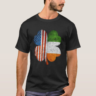 American Irish Shamrock Usa Ireland Flag T-Shirt