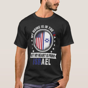 American Israeli Flag Heart from Israel American P T-Shirt