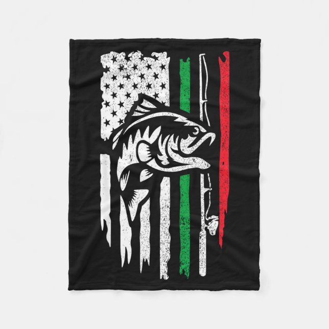 American Italian B Fishing Flag For Fisherman Ital Fleece Blanket (Front)