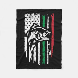 American Italian B Fishing Flag For Fisherman Ital Fleece Blanket