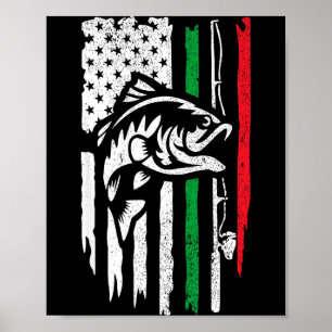 American Italian B Fishing Flag For Fisherman Ital Poster