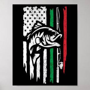 American Italian B Fishing Flag For Fisherman Ital Poster