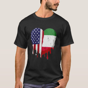 American Italian Heritage Month Italy Flag Heart T-Shirt