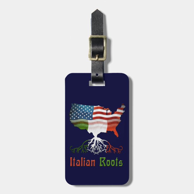 American Italian Roots Luggage Tag (Front Vertical)