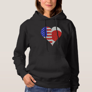 American Japanese Flag Heart Hoodie