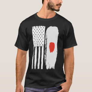 American Japanese Flag   Pride Japan USA T-Shirt