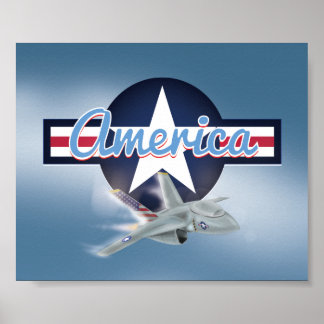 American Jet Fighter Poster