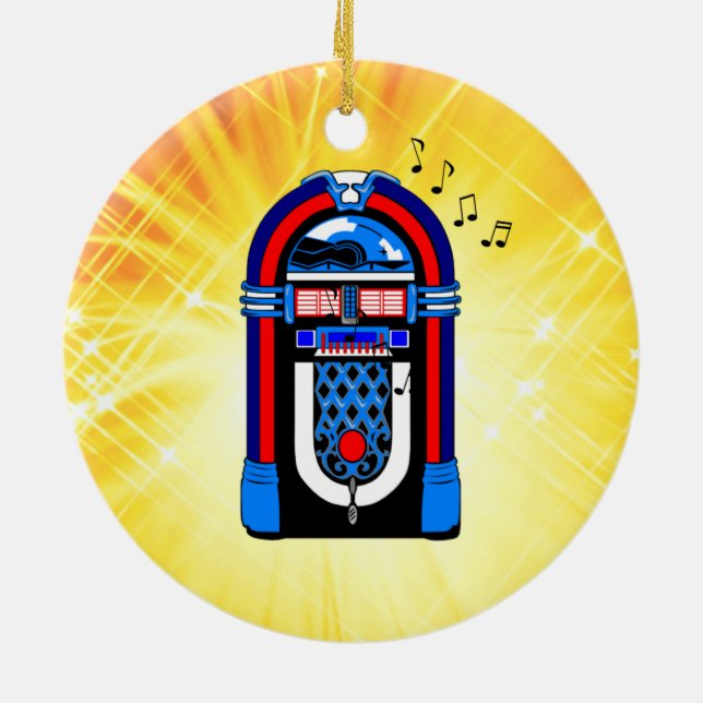 American Jukebox Ceramic Tree Decoration (Back)