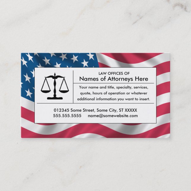 american justice scale business card (Front)