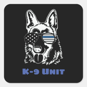 American K-9 Unit Square Sticker