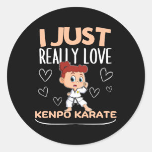 American Kenpo Girl Coach I Just Really Love Kenpo Classic Round Sticker
