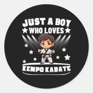 American Kenpo Just A Boy Who Loves Kenpo Karate Classic Round Sticker