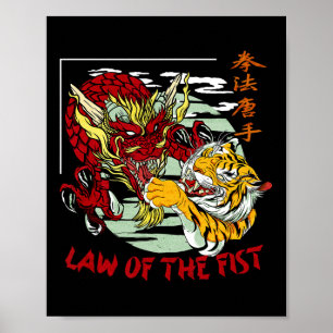 American Kenpo Karate Chinese Characters Law Of Th Poster