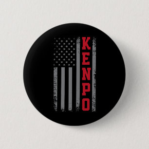 American Kenpo Karate Design Usa Flag Martial Art 6 Cm Round Badge