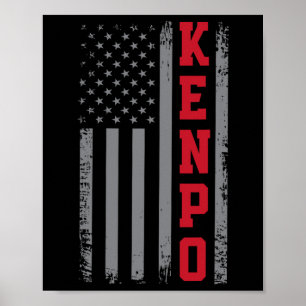 American Kenpo Karate Design Usa Flag Martial Art  Poster