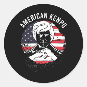 American Kenpo Karate Martial Arts Black Belt Dojo Classic Round Sticker