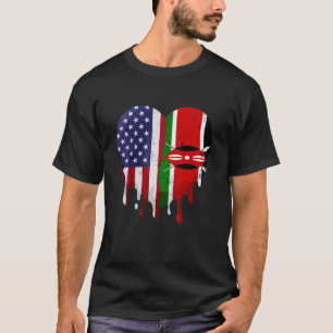 American Kenyan Heritage Month Kenya Flag Heart T-Shirt