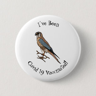 American kestrel bird cartoon illustration 6 cm round badge