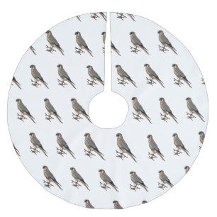 American kestrel bird cartoon illustration brushed polyester tree skirt