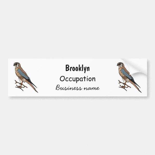 American kestrel bird cartoon illustration bumper sticker (Front)