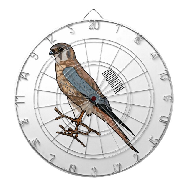 American kestrel bird cartoon illustration  dartboard (Front)
