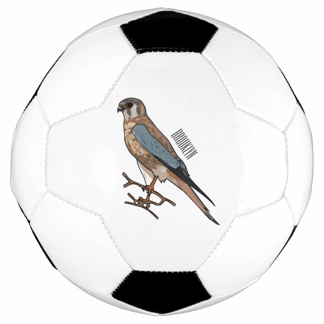 American kestrel bird cartoon illustration football (Front)