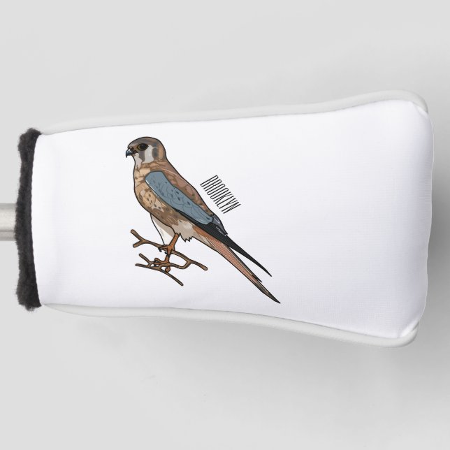 American kestrel bird cartoon illustration  golf head cover (Front)