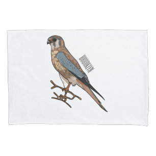 American kestrel bird cartoon illustration  pillowcase