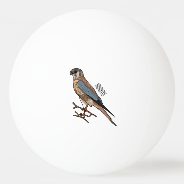 American kestrel bird cartoon illustration  ping pong ball (Front)