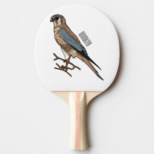 American kestrel bird cartoon illustration ping pong paddle