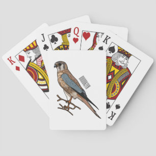 American kestrel bird cartoon illustration playing cards