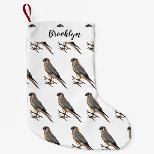 American kestrel bird cartoon illustration small christmas stocking