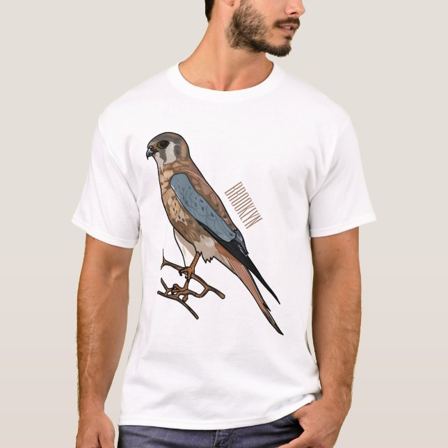 American kestrel bird cartoon illustration  T-Shirt (Front)