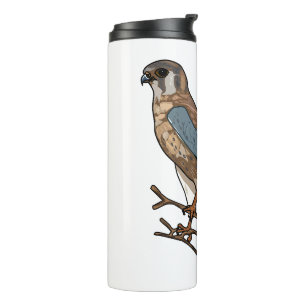 American kestrel bird cartoon illustration  thermal tumbler