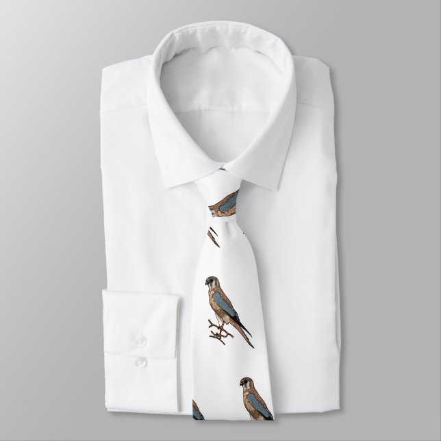 American kestrel bird cartoon illustration  tie (Tied)