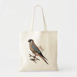 American kestrel bird cartoon illustration  tote bag