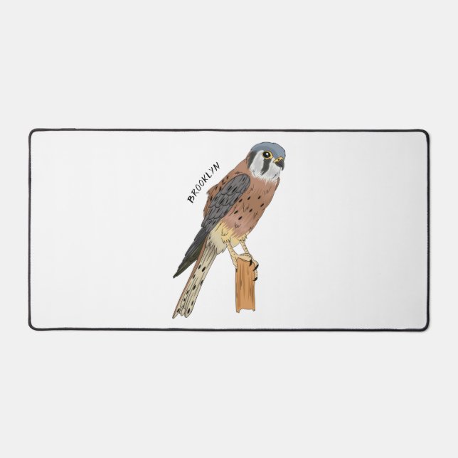 American Kestrel bird illustration Desk Mat (Front)