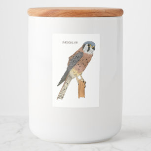American Kestrel bird illustration Food Label