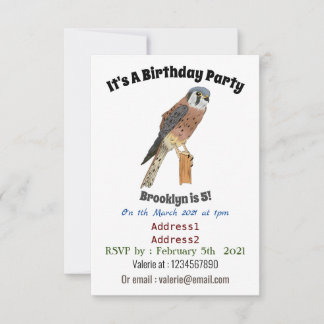 American Kestrel bird illustration Invitation
