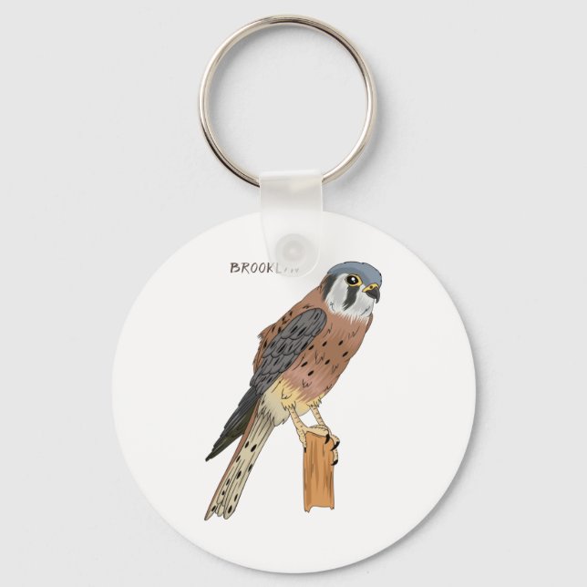 American Kestrel bird illustration Key Ring (Front)