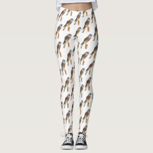 American Kestrel bird illustration  Leggings