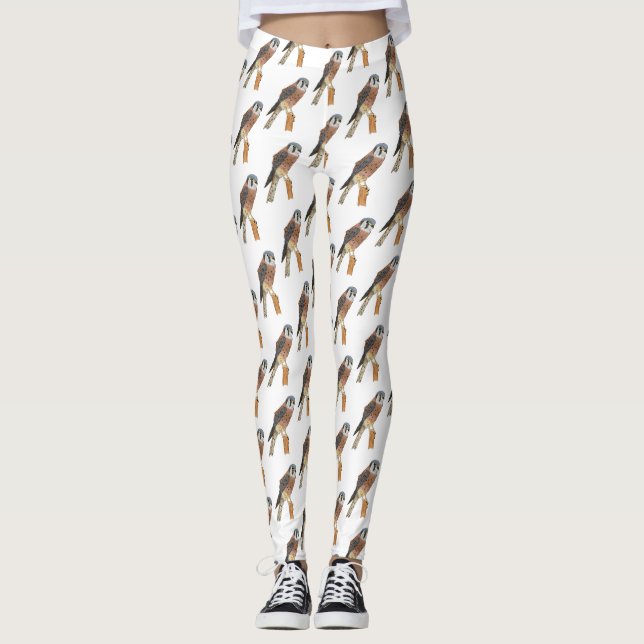 American Kestrel bird illustration  Leggings (Front)
