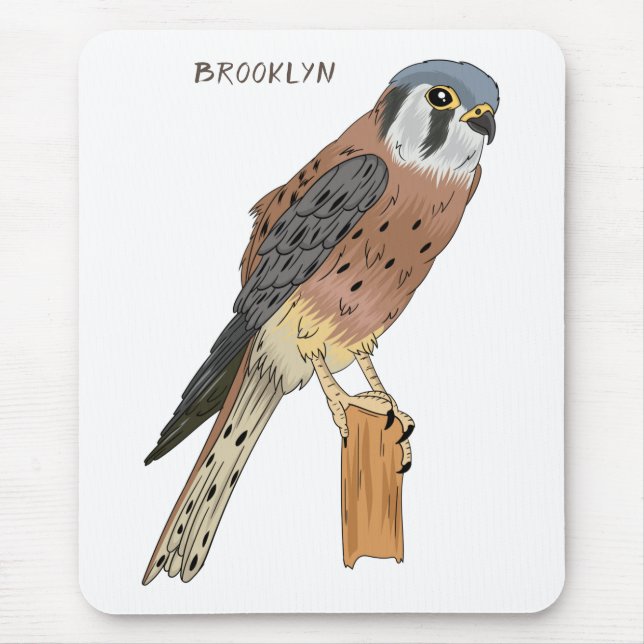 American Kestrel bird illustration Mouse Mat (Front)