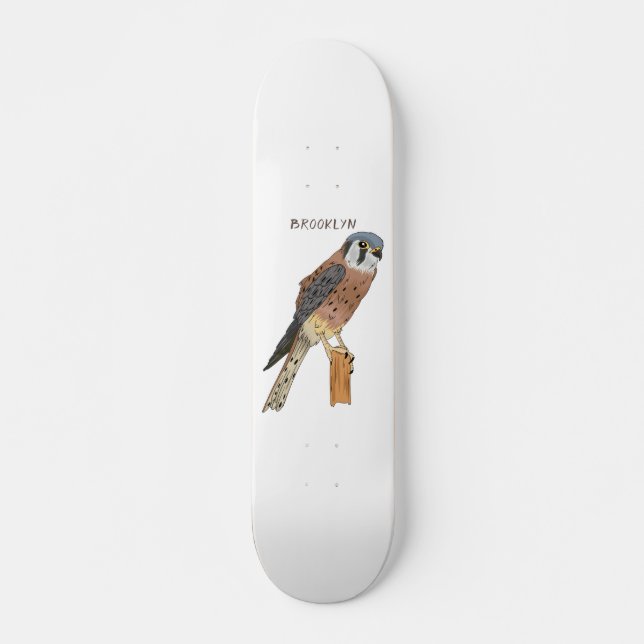 American Kestrel bird illustration  Skateboard (Front)