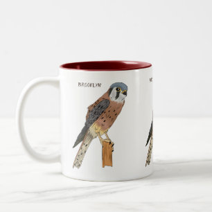 American Kestrel bird illustration Two-Tone Coffee Mug
