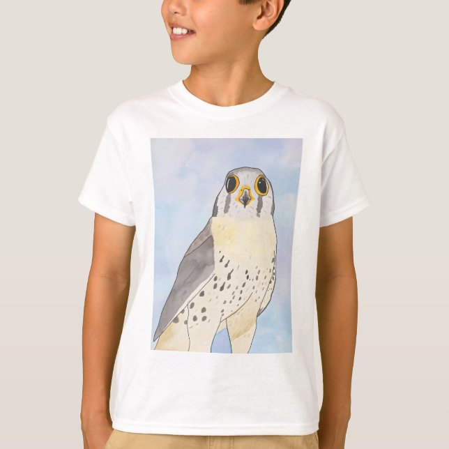 American Kestrel bird watercolor painting T-Shirt (Front)