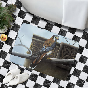 American Kestrel Falcon Celtic Knotwork Wildlife Bath Mat